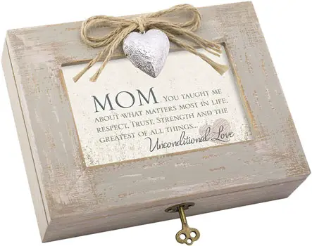 Cottage Garden Mom Taught What Matters Most Natural Taupe Jewelry Music Box