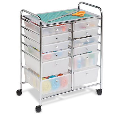 Honey-Can-Do CRT-01683 12 Drawer Chrome Studio Organizer Cart