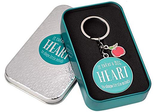 Blue Blessings to the Teacher Big Heart Keyring