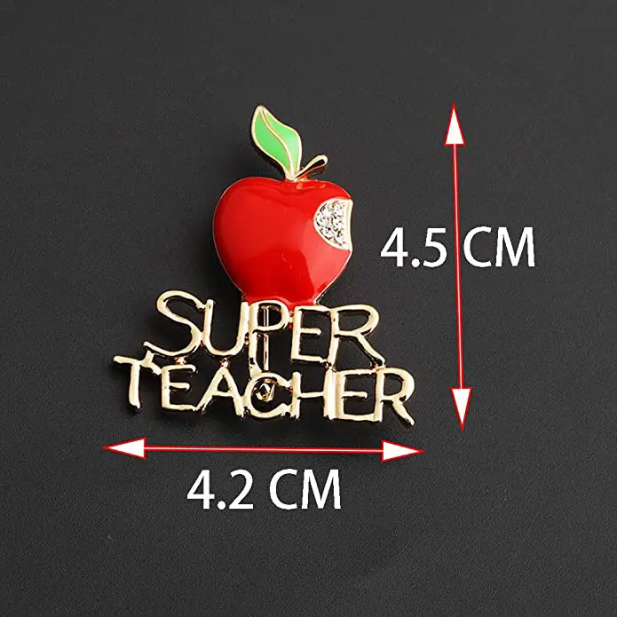 CENWA Red Apple Brooch Pin Super Teacher