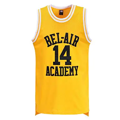 MOLPE Smith #14 Bel Air Academy Yellow Basketball Jersey