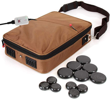 SereneLife Portable Hot Stone Massage Warmer Set 