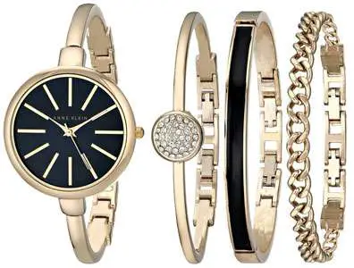 Anne Klein Women's AK/1470 Bangle Watch and Bracelet Set