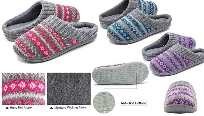 Women's Cute Sweater Knit Memory Foam Slipper