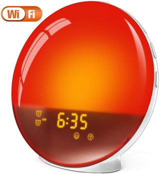 LATME Sunrise Alarm Clock Wake Up Light Works with Alexa